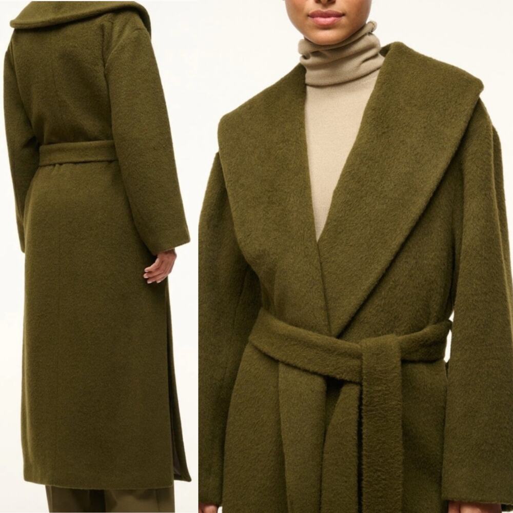 STAUD Dakota Belted Wool Alpaca Blend Coat - NWT - Picture 2 of 10